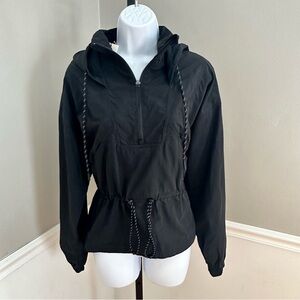 CALIA Hooded Water Repellent Windbreaker Black Women's Small Jacket (MSRP $118)